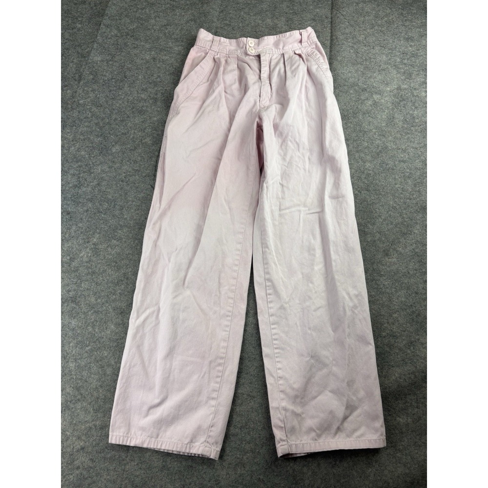 VTG Preppy 80's Tapered Pleated High Waisted Pink Corduroy Pants Sz 9 (25x27)